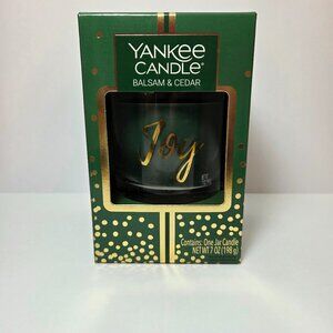 Yankee Candle “Joy” Balsam & Cedar 7 oz Jar, Gift Boxed, Never Opened